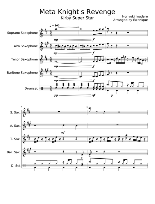 Meta Knight's Revenge - for Sax Quartet+