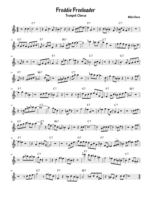 Freddie Freeloader - Miles Davis - Trumpet chorus