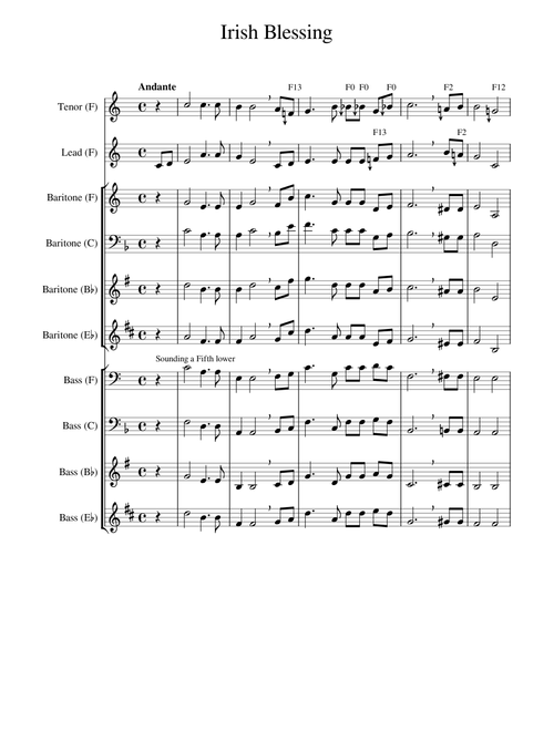 Irish Blessing for Brass Quartet