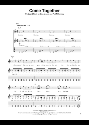 Play Official version of Come together Sheet Music by The Beatles