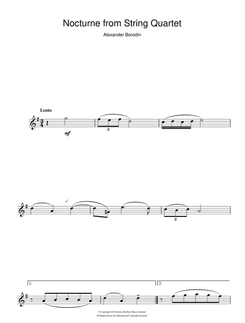Nocturne From String Quartet No.2 - Alexander Borodin (Alto Sax Solo)