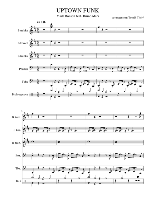 Uptown Funk for Brass Quintet
