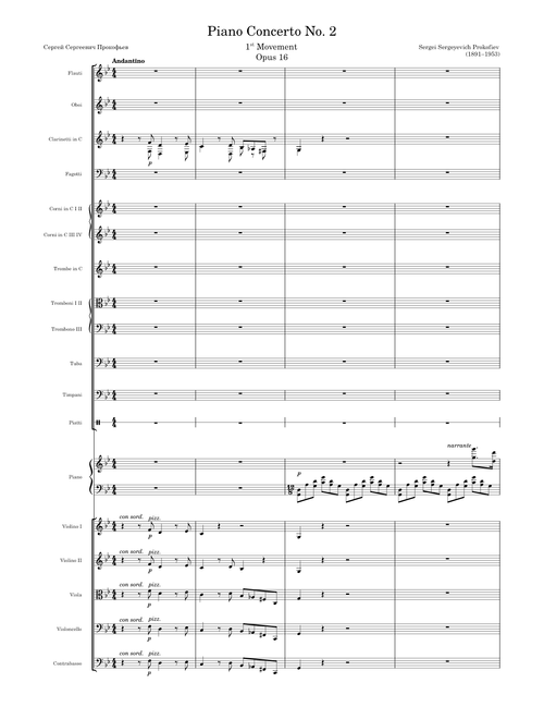 Piano Concerto No. 2 Opus 16, 1st Movement – Prokofiev