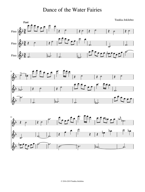 Dance of the Water Fairies (Flute trio)