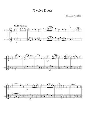 Twelve Duets k.487 - Wolfgang Amadeus Mozart Sheet Music for Flute