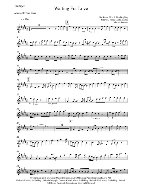 Waiting For Love (Arr. Alex Souza) - Avicii (Trumpet Solo)