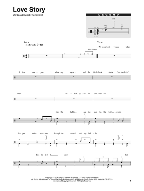 Love Story - Taylor Swift (Drum Transcription)