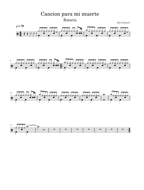 Canción para mi Muerte – Sui Generis Cancion para mi muerte batería básico