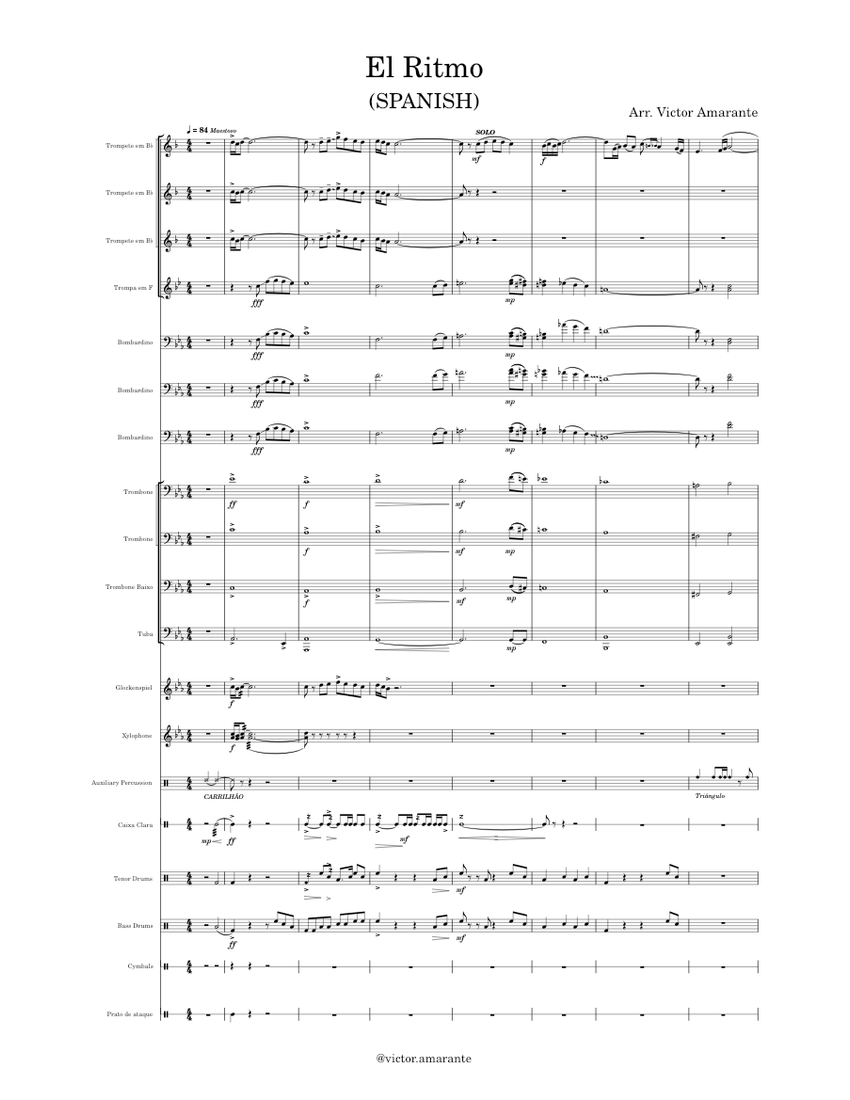 El Ritmo (SPANISH) Sheet music for Trombone, Euphonium, Tuba, Trombone