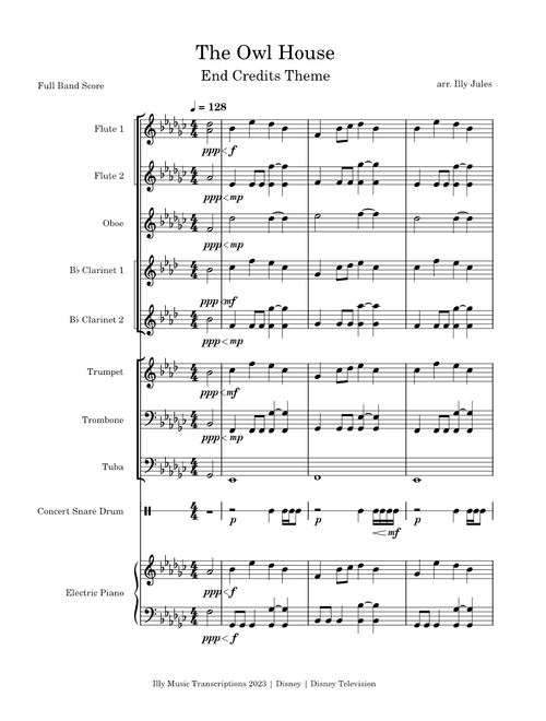 The Owl House End Credits – TJ Hill The Owl House End Credits | Full Band Score