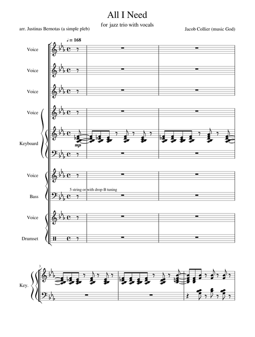All I Need, Jacob Collier (original arrangement)
