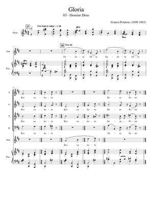 Francis Poulenc Gloria 楽譜 Poulenc GLORIA Sheet Music for Soprano, Alto, Baritone (Choral
