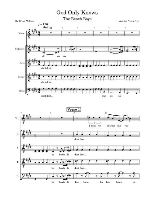 SATB - God only knows – The Beach Boys