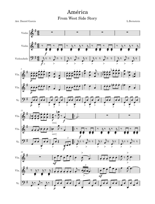 America – Leonard Bernstien from West Side Story