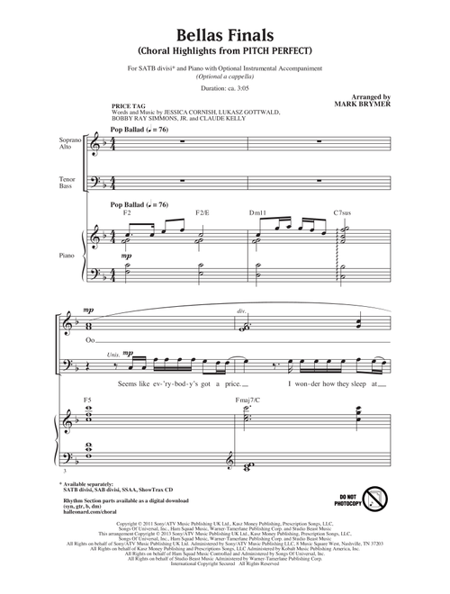 Bellas Finals (Choral Highlights from Pitch Perfect)(arr. Mark Brymer) - Pitch Perfect (Movie) (Choral, SATB)