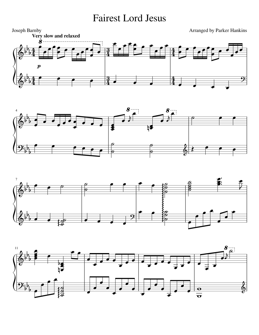Fairest Lord Jesus Sheet Music for Piano (Solo) | MuseScore.com