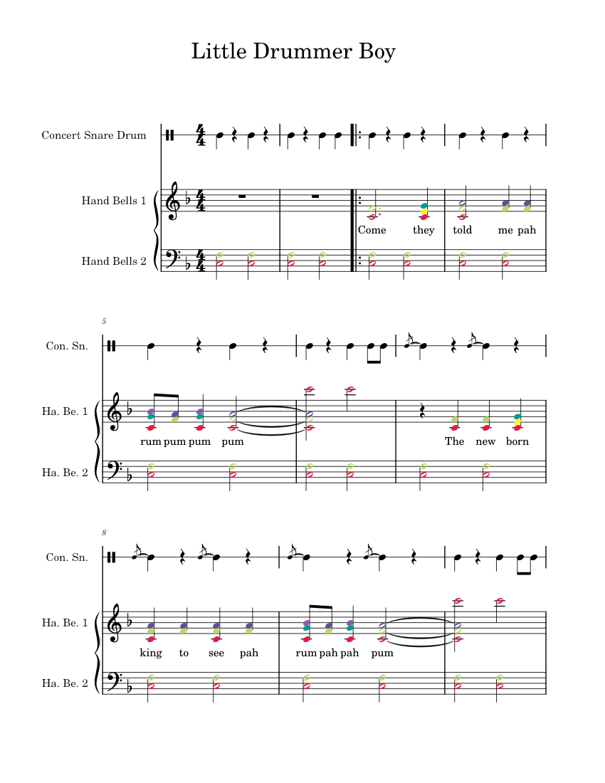 Little drummer boy Misc Christmas Little drummer boy Handbells