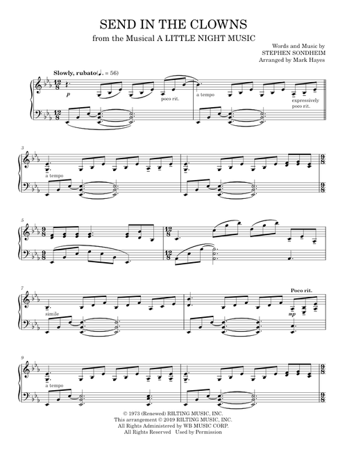 Send in the clowns – Stephen Sondheim (Piano Solo)