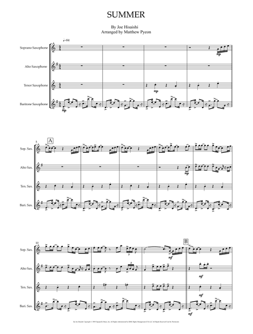 Summer (Arr. Matthew pyeon) - Joe Hisaishi (Woodwind Ensemble)