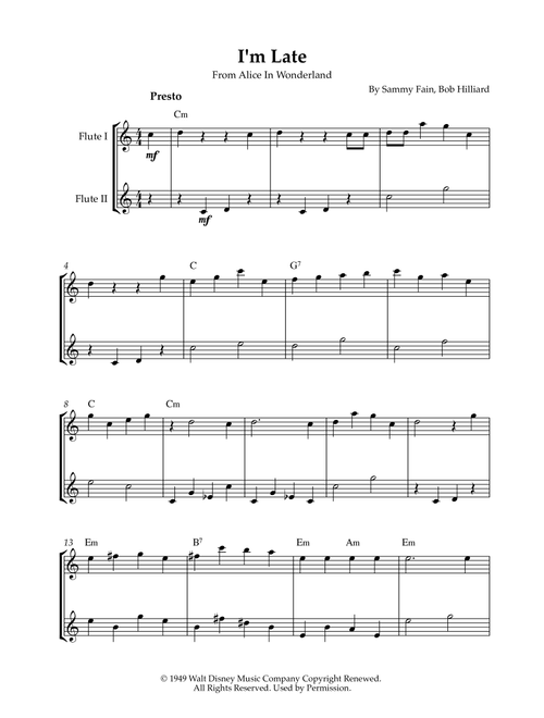 I'm Late (Arr. Karen Gueiros) - Bob Hilliard, Sammy Fain (Flute Duet)