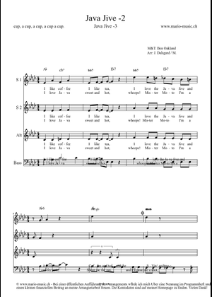 Java Jive Sheet Music for Viola, Cello (Mixed Quartet) | MuseScore.com