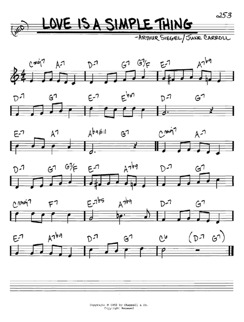 Love Is A Simple Thing - June Carroll (Real Book - Melody-Chords)