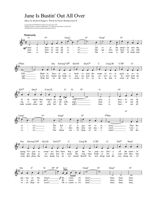 June Is Bustin' Out All Over - Rodgers & Hammerstein (Lead Sheet - Fake Book)