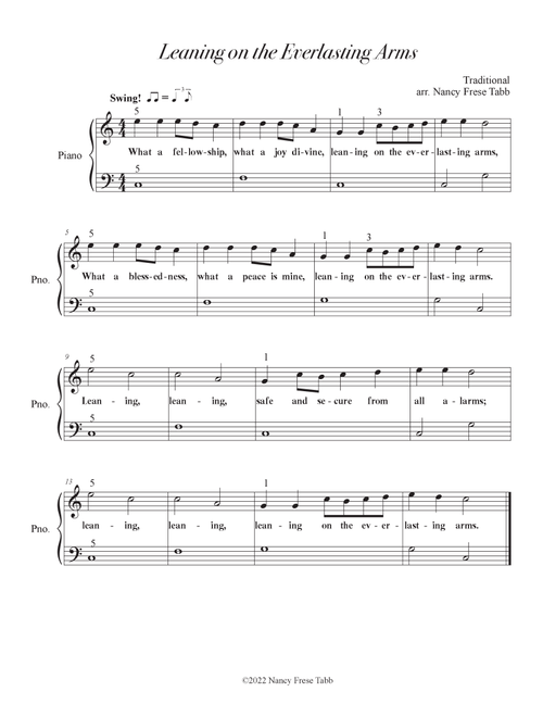 Leaning on the Everlasting Arms (Arr. Nancy Frese Tabb) - Elisha Hoffman (Easy Piano)