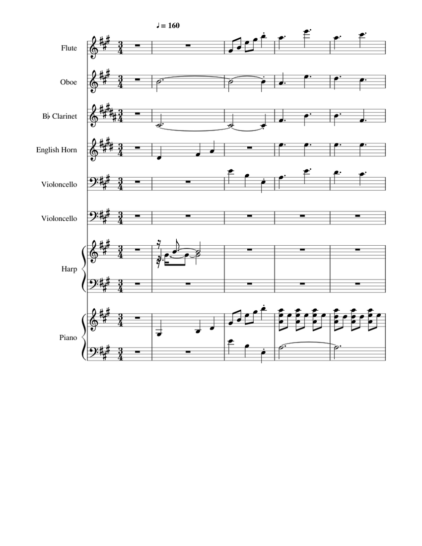 Small MiddleEnd Segment Sheet music for Piano, Flute, Oboe,