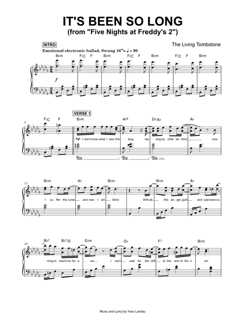 It's Been So Long (from Five Nights at Freddy's 2) - The Living Tombstone (Piano)