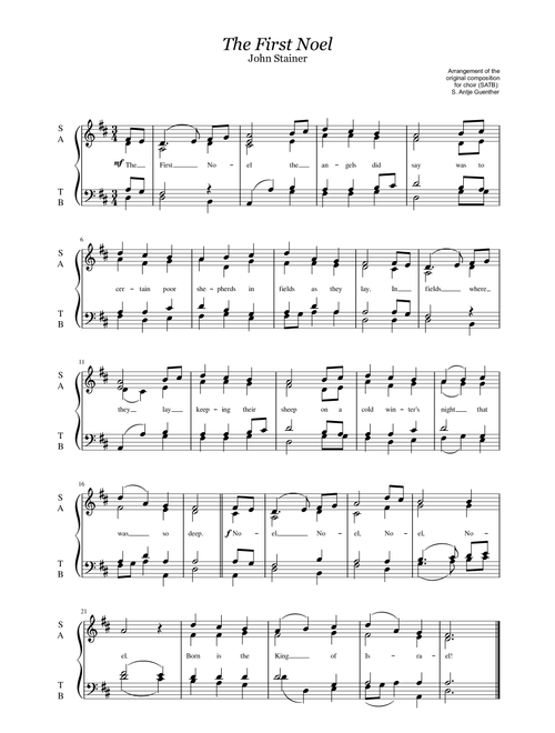 The first noel (Arr. S. Antje Günther) - John Stainer (Choral, SATB)