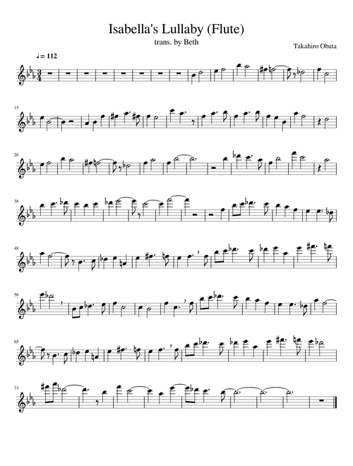 Isabella's Lullaby (Flute)