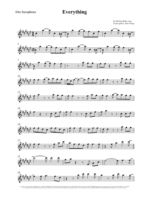 Everything (Arr. Wesley S. SIlva) - Michael Buble (Alto Sax Solo)