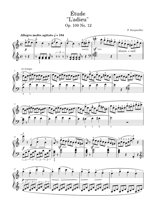 Étude Op. 100 No. 12 "The Farewell"