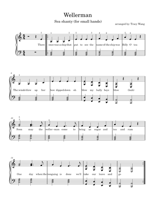 Wellerman – Nathan Evans wellerman piano for small hands