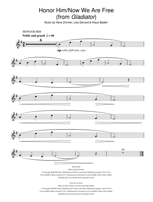 Honor Him/Now We Are Free (from Gladiator) - Hans Zimmer (Alto Sax Solo)