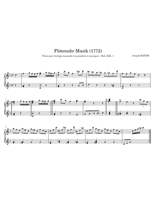 Flötenuhr Musik (1772/1792) - Joseph Haydn