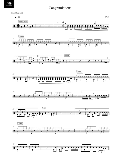 Congratulations (Arr. Drum Sheet MX) - Day6 (Drums)
