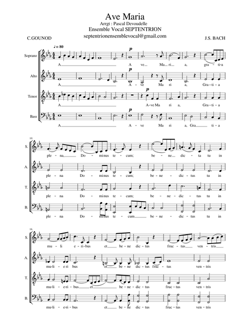 AVE MARIA GOUNOD BACH SATB