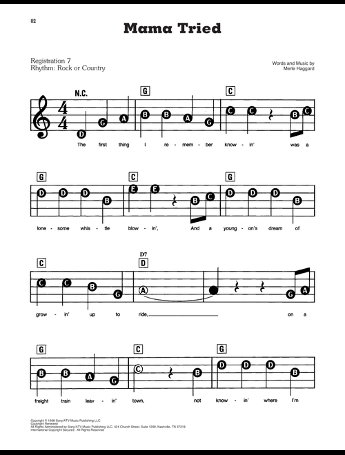 Mama Tried - Merle Haggard (E-Z Play Today)
