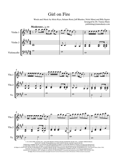 Girl On Fire (Arr. Dr. Tianna Heppner) - Alicia Keys Featuring Nicki Minaj (String Ensemble)