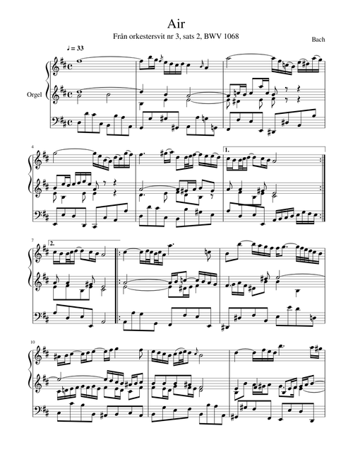 Air 'on the G string', Orchestral Suite No. 3 in D major, BWV 1068 – Johann Sebastian Bach