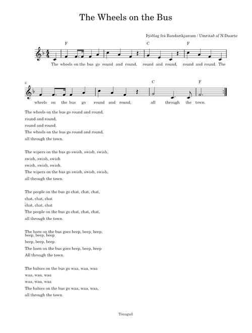 The Wheels On The Bus – Misc Traditional