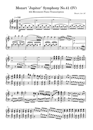 Mozart 41 Abridged-Viola Sheet Music for Strings group (Solo