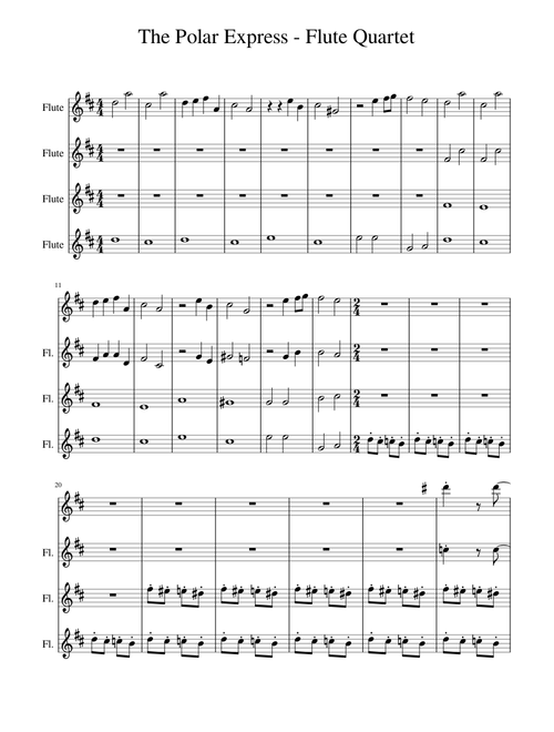 The Polar Express - Flute Quartet