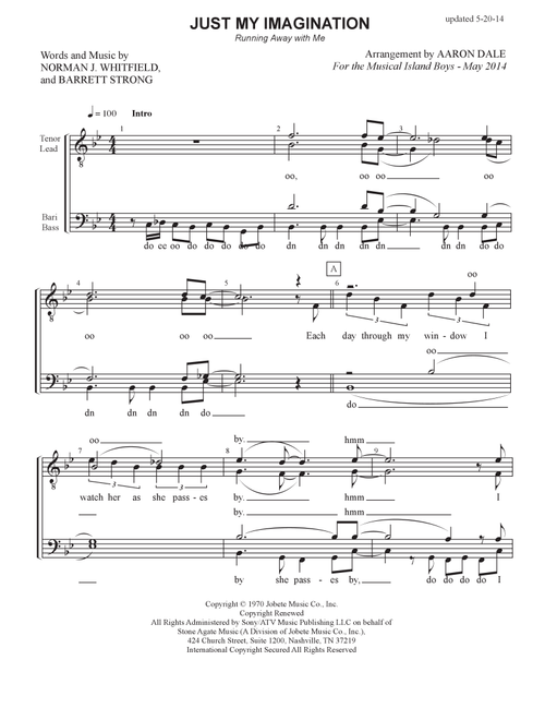 Just My Imagination (Running Away With Me) (Arr. Aaron Keith Dale) - The Temptations (Choral, TTBB)