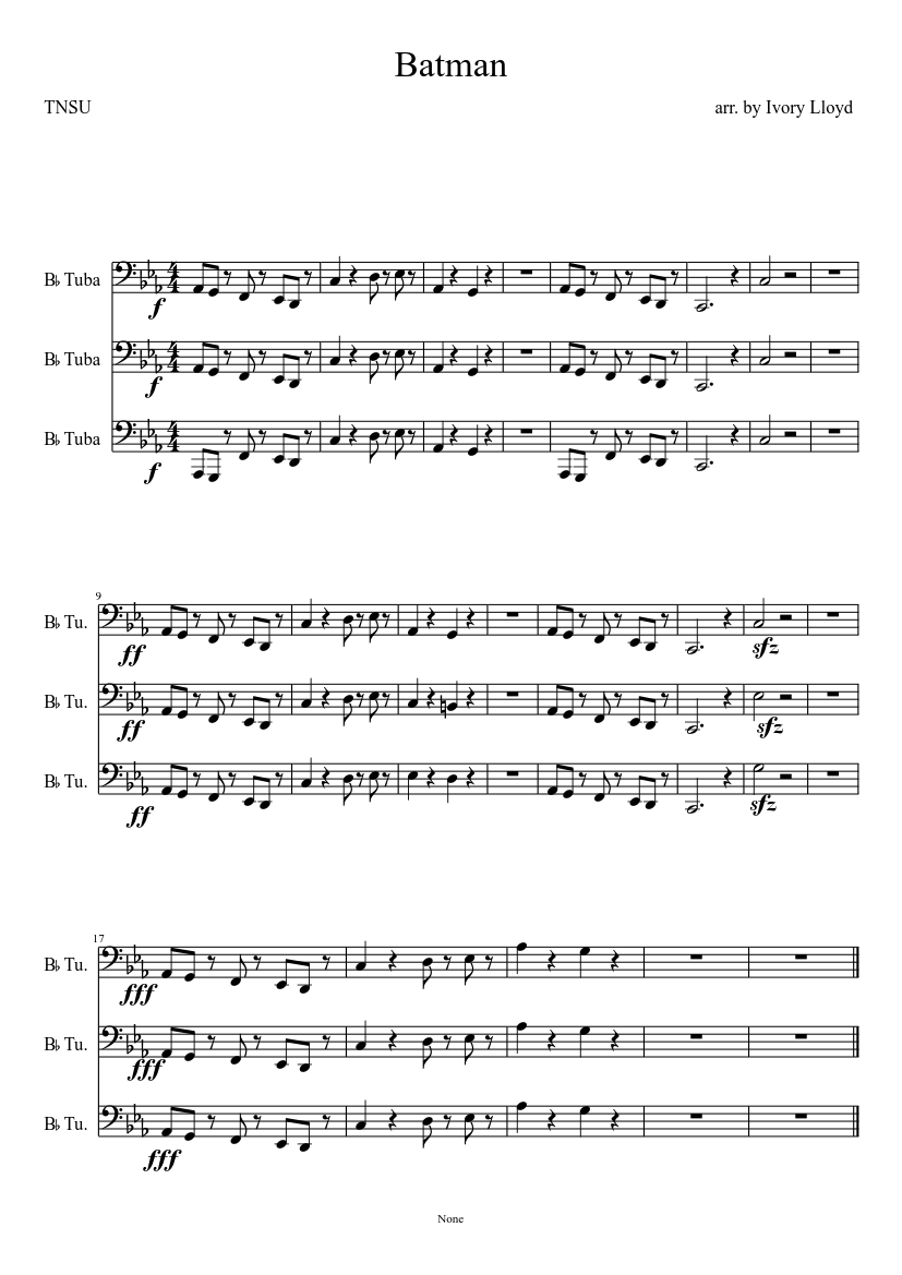 Batman Sheet music for Tuba (Mixed Trio) 