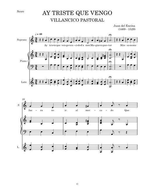 Ay triste que vengo  – Juan del Encina