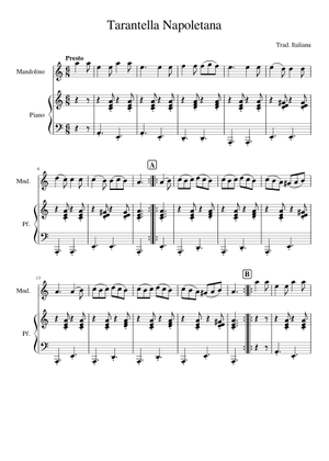 Tarantella Napoletana – Trad. Italy Tarantella Napoleta Sheet