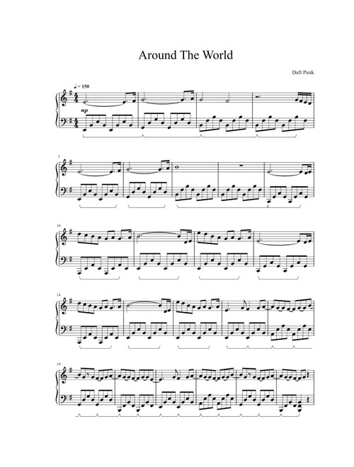Around The World (Arr. Daft Punk) (Piano Solo)
